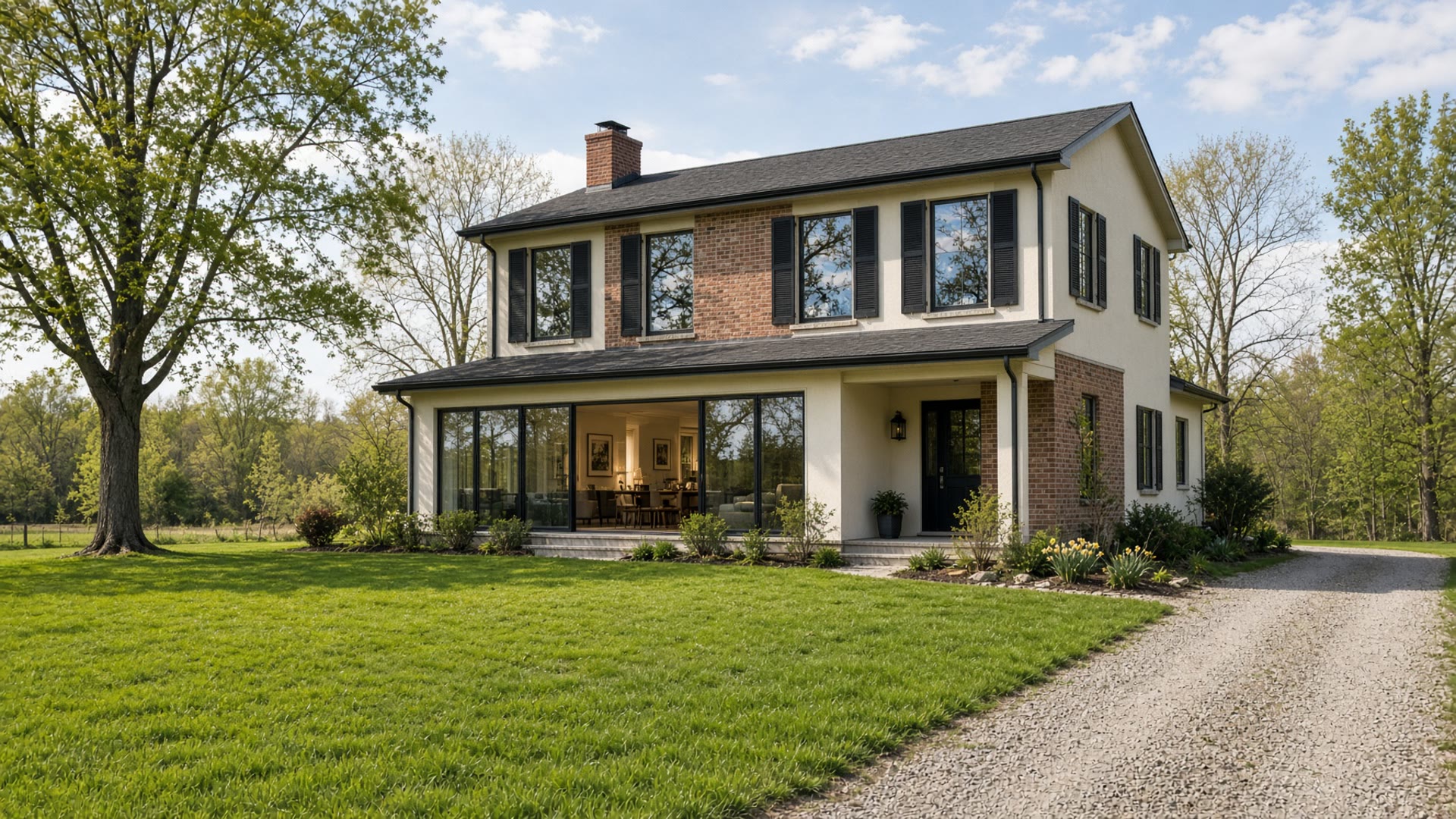 Ontario farmhouse with freshly cleaned windows